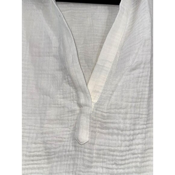 Monrow Womens Sleeveless  white color V-Neck Top - Eco-Friendly Organic Cotton B - Picture 4 of 11